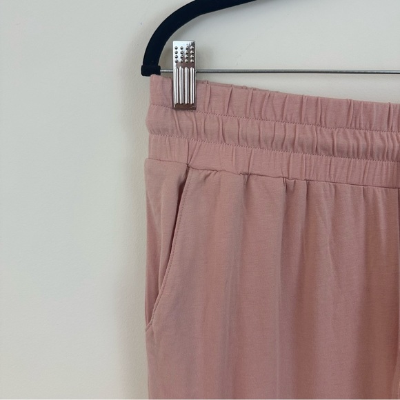 AnyBody Blush Mauve Jogger Lounge Pants Tie Waist Size Medium Petite MP - Picture 2 of 4